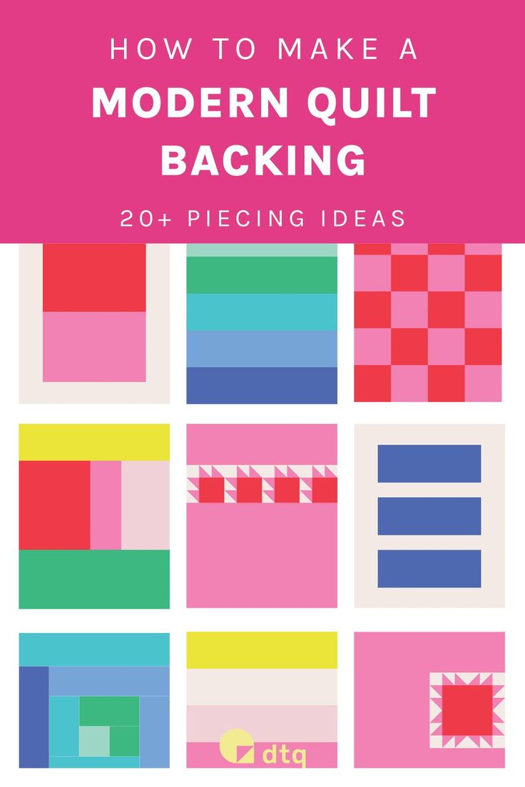 the book how to make a modern quilt backing with colorful squares and rectangles