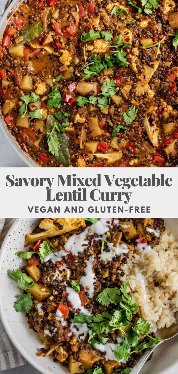 a bowl filled with meat and vegetables next to rice