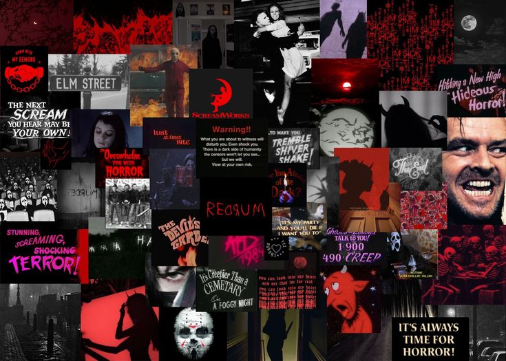 a collage of horror movies and posters