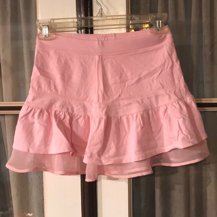 Cute Light Pink Skirt With Lace At Bottom Never Worn Excellent Condition Spring Lined Swim Skirt, Spring Fitted Lined Swim Skirt, Lined Swim Skirt For Spring, Spring Skirted Swim Skirt With Lining, Fitted Lined Swim Skirt For Spring, Spring Tiered Swim Skirt With Lining, Spring Tiered Lined Swim Skirt, Spring Ruffled Swim Skirt, Spring Stretch Tiered Swim Skirt