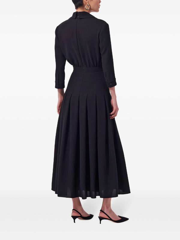 Carolina Herrera Pleated Maxi Dress - Farfetch Maxi Dress Black, Yoko London, Pleated Maxi Dress, Pleated Maxi, Exclusive Fashion, Carolina Herrera, Lady Dior, Black Maxi Dress, Coat Dress