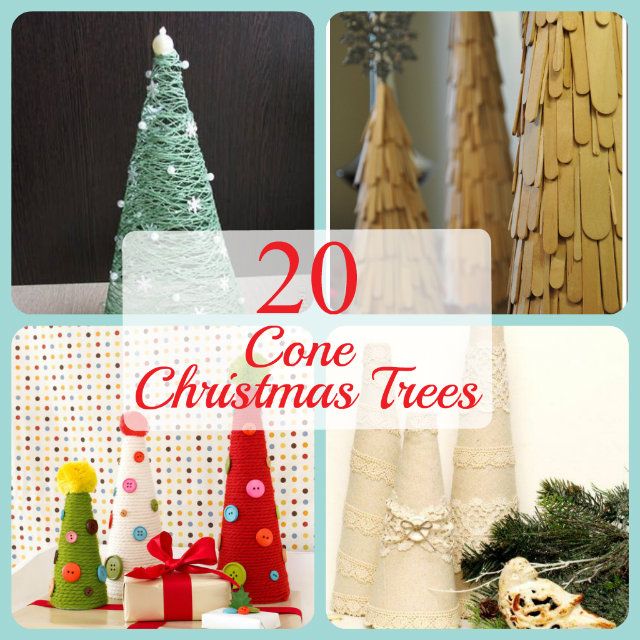 there are many different types of christmas trees in this collage with the words, 20 cone christmas trees