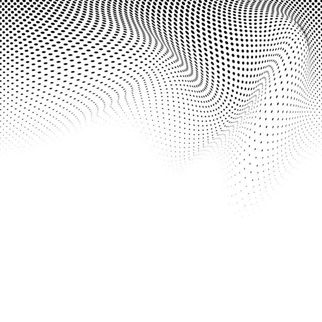 an abstract black and white background with halftone dots in the center, as well as lines