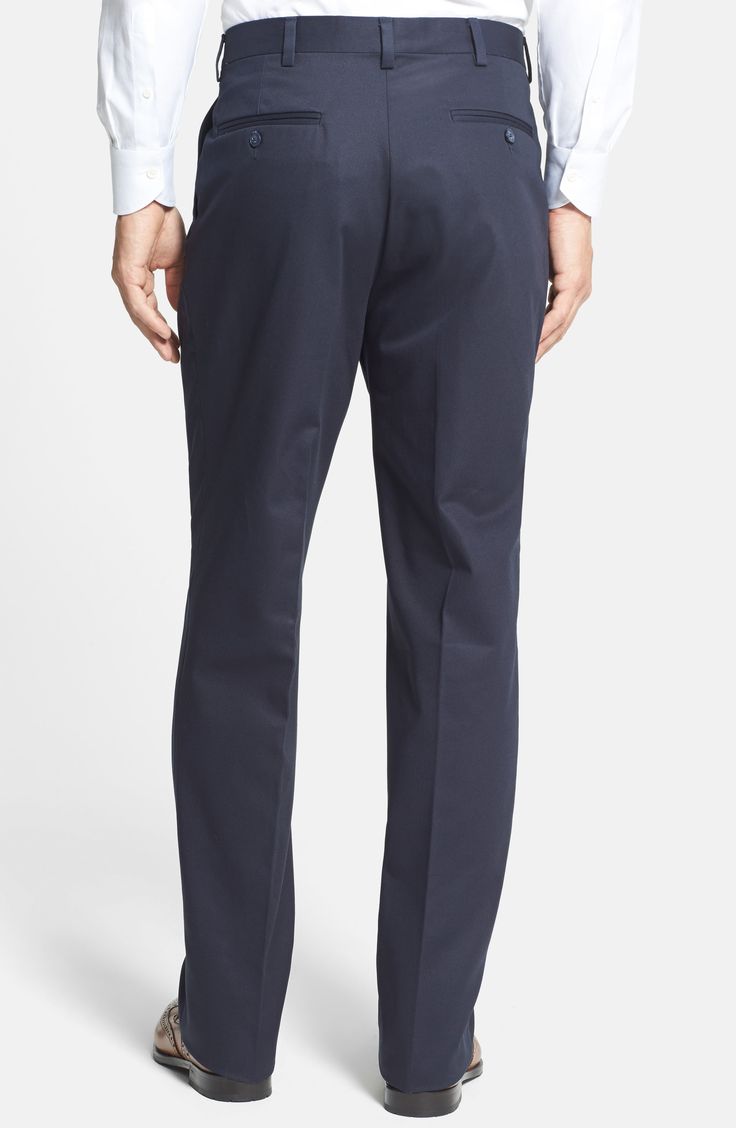 A classic pleated cut styles sharp cuffed trousers fashioned from soft, wrinkle-resistant cotton. Style Name:Berle Pleated Classic Fit Cotton Dress Pants. Style Number: 462242. Fitted Cotton Chinos For Semi-formal Occasions, Classic Pleated Dress Pants For Business, Tailored Full-length Cotton Work Pants, Tailored Cotton Full-length Work Pants, Formal Full-length Chinos For Spring, Fitted Cotton Pants For Semi-formal Occasions, Tailored Flat Front Cotton Work Pants, Formal Flat Front Bottoms With Relaxed Fit, Tailored Cotton Work Pants With Flat Front