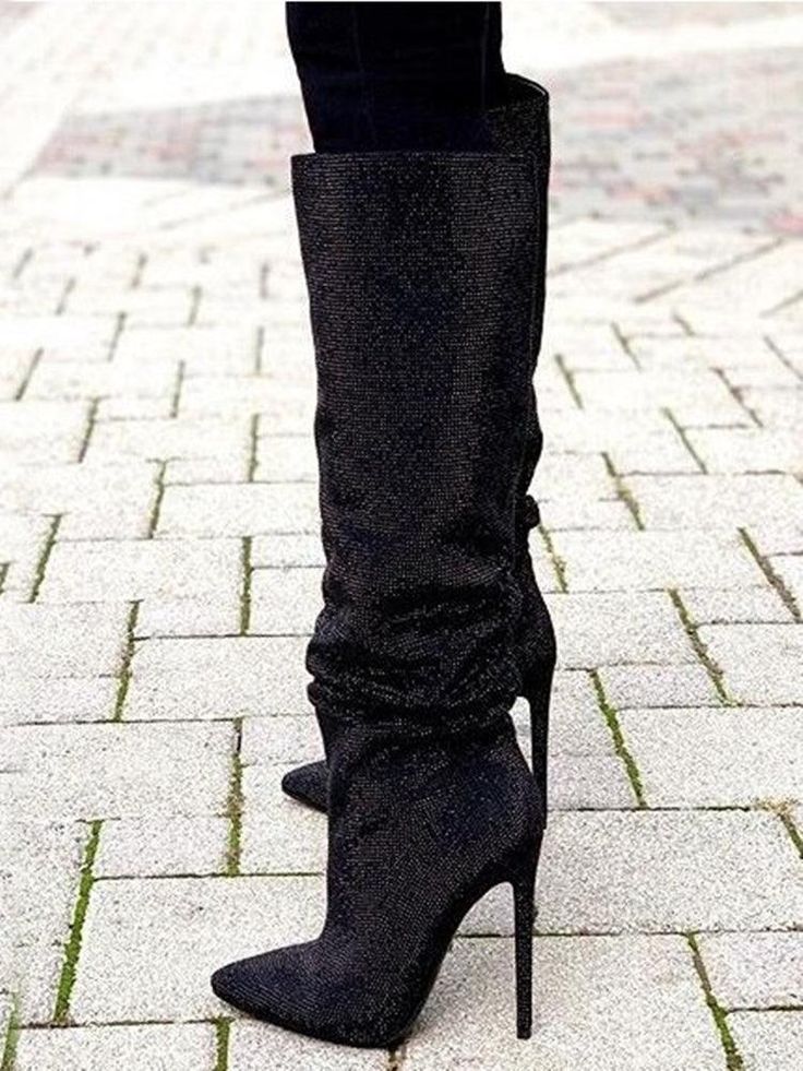 Black Pleated Crystal Boots | Fashionsarah.com Crystal Boots, Black Short Boots, Mens Outwear, Autumn Boots, Boot Collection, Buy Boots, Luxury Party, Stockings Lingerie, Mens Designer Shoes