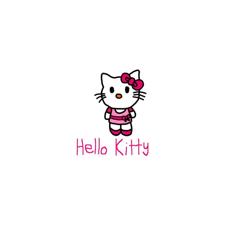 the hello kitty logo is pink and white