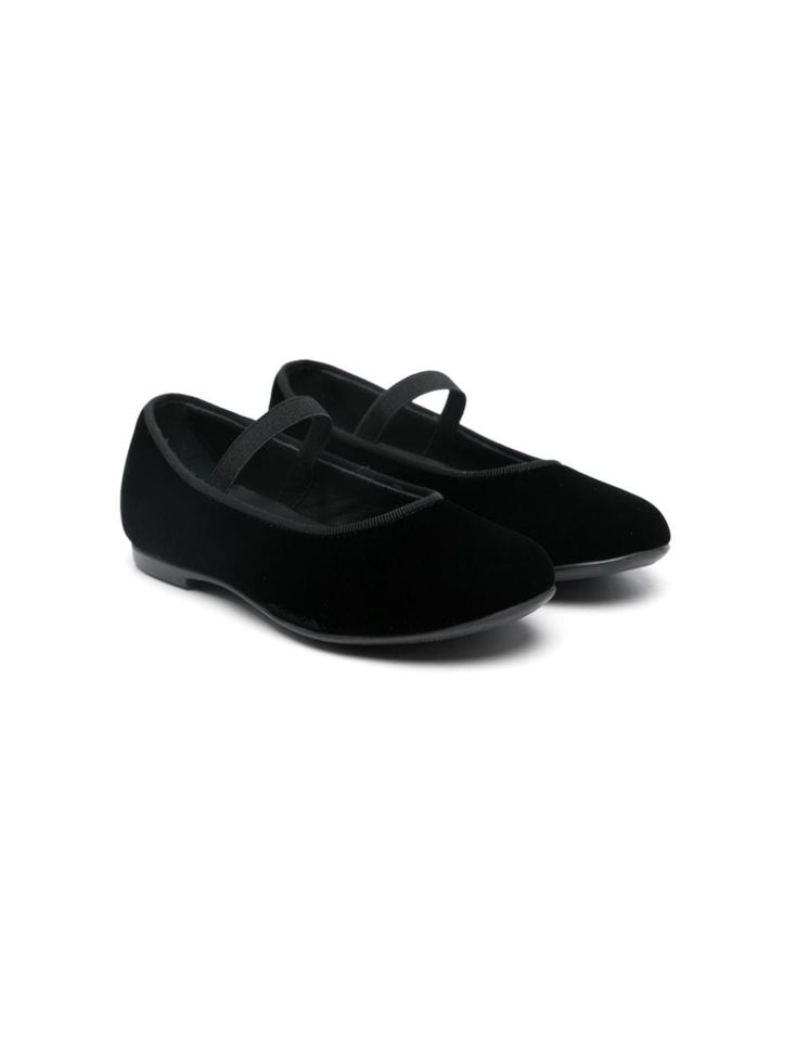 black velvet grosgrain ribbon trim slip-on style elasticated strap round toe branded leather insole flat rubber sole Black Ballet Flats With Rubber Sole And Closed Toe, Black Slip-on Ballet Flats With Round Toe, Black Slip-on Ballet Flats With Closed Toe, Black Closed Toe Ballet Flats With Rubber Sole, Black Slip-on Closed Toe Ballet Flats, Classic Black Slip-on Ballet Flats, Black Ballet Flats With Rubber Sole, Black Slip-on Ballet Flats For Formal Occasions, Black Ballet Flats With Rubber Sole For Formal Occasions