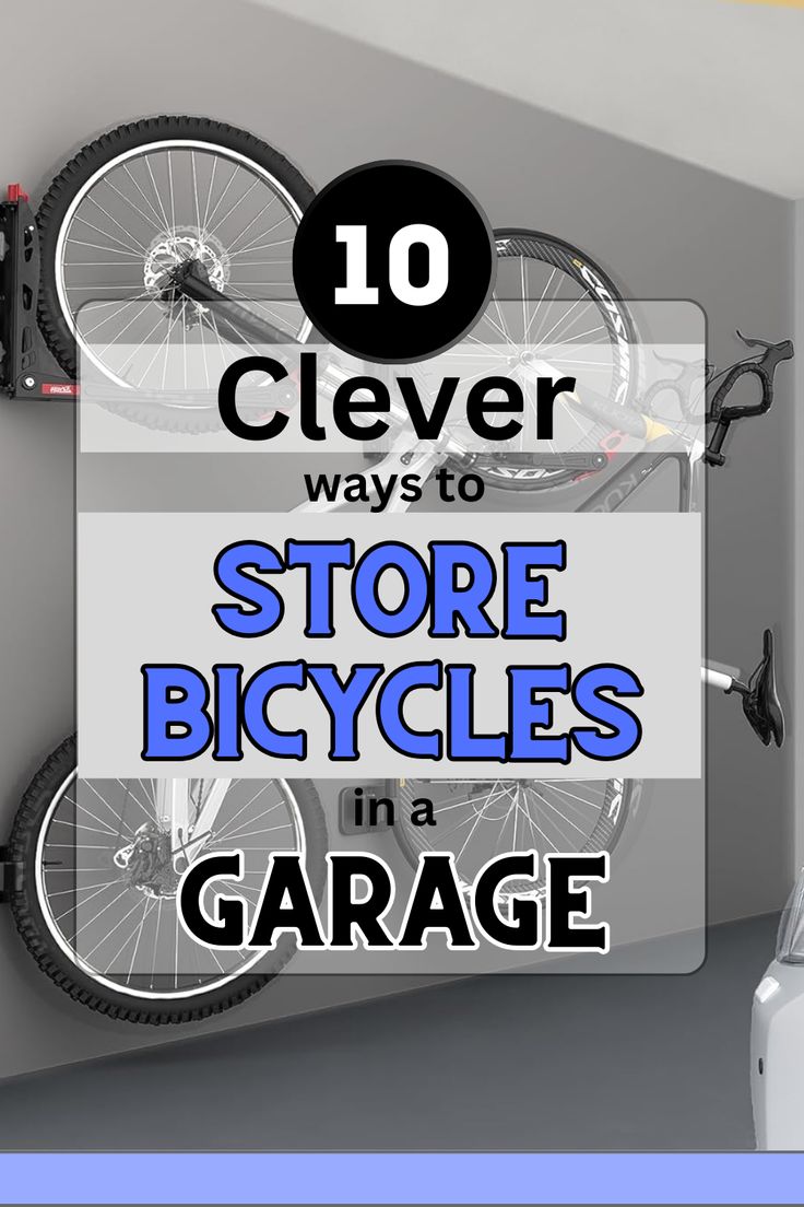 there is a garage with bicycles in it