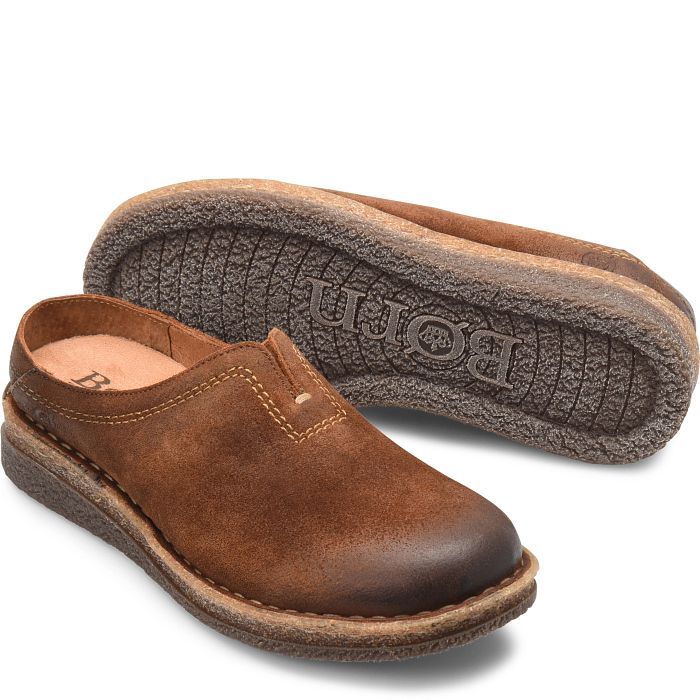 Seana Comfortable Suede Slippers For Outdoor, Suede Slip-on Clogs With Leather Sole, Casual Slip-on Clogs With Textured Sole, Brown Suede Clogs With Textured Sole, Cushioned Suede Slip-on Slippers, Suede Cushioned Slip-on Slippers, Comfortable Slip-on Suede Slippers, Casual Outdoor Suede Slippers, Casual Suede Outdoor Slippers