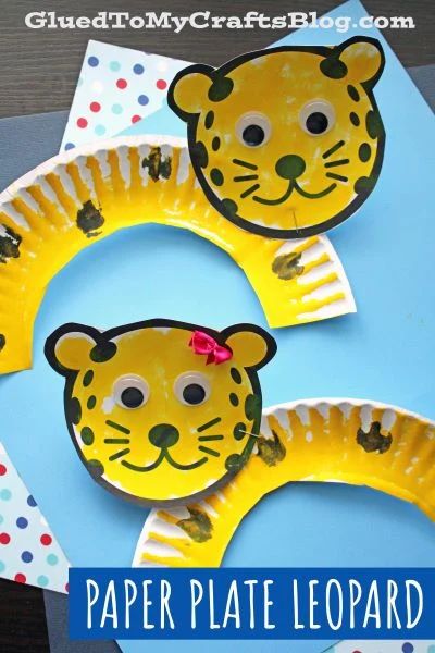 paper plate leopard craft for kids to make