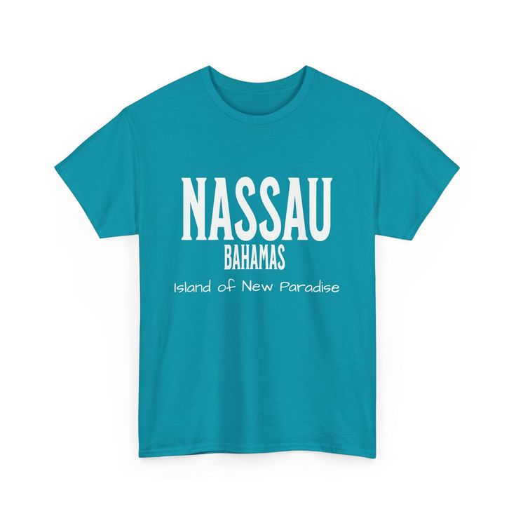 FREE SHIPPING on this item Get lost in paradise with our Nassau Bahamas Unisex Heavy Cotton Tee. Experience the laid back Caribbean life while exploring the stunning beaches and vibrant culture of the Bahamas. Soft, heavy cotton material makes this tee perfect for any adventure. Feel the island vibes and bring a piece of paradise with you wherever you go. The unisex heavy cotton tee is the basic staple of any wardrobe. It is the foundation upon which casual fashion grows. All it needs is a perso Tropical Cotton T-shirt For Vacation, Relaxed Fit Cotton T-shirt For Vacation, Blue Hawaiian Crew Neck T-shirt, Blue Hawaiian T-shirt With Crew Neck, Hawaiian Cotton Shirt With Crew Neck, Cotton Hawaiian Shirt With Crew Neck, Relaxed Fit Cotton Camp Shirt For Vacation, Hawaiian Cotton Tops With Screen Print, Vacation Cotton Shirt With Letter Print