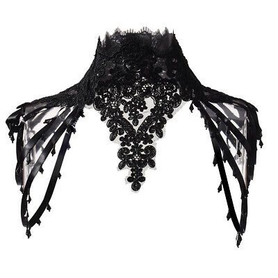 Gothic Women Body Necklace Shoulder Chain Party Cocktail Jewelry Lace | eBay Fit Portfolio, Gothic Formal, Jewelry Lace, Black Lace Necklace, Gothic Women, Body Necklace, Prom Inspo, Rhaenyra Targaryen, Cocktail Jewelry