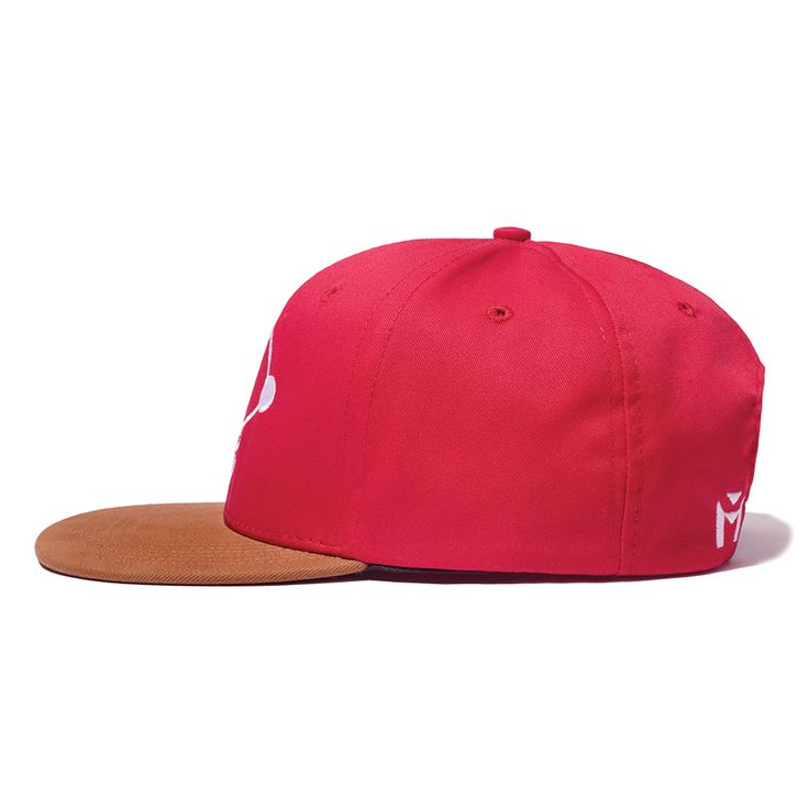 The Third is a classic six-panel, baseball-style cap in red with a contrasting camel brim and flat embroidery detail in white. All March Caps feature top eyelets and an adjustable snap-back closure. Each cap comes with a hand-numbered card signed by the designer. Red Flat Crown Baseball Cap For Baseball Season, Red Fitted Hat For Baseball With Flat Crown, Red Fitted Hat For Baseball Season, Embroidered Logo Flat Cap For Baseball Season, Red Flat Cap Fitted Hat For Streetwear, Red Fitted Hat With Flat Crown For Streetwear, Casual Red Baseball Cap With Flat Crown, Flat Crown Baseball Cap With Embroidered Logo, Red Flat Brim Baseball Cap With Embroidered Logo