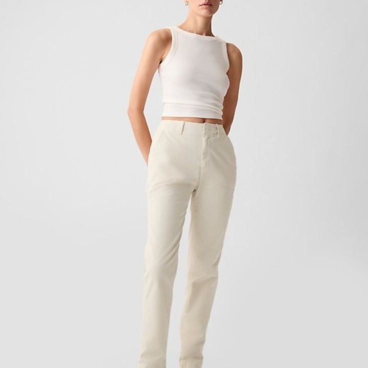 Size 8 Color Is Chino Beige In A Slim, Mid Rise Fit That’ll Take You From Work To Weekend. Slim Leg. Hits At The Ankle. A Semi-Fitted Silhouette That Fits Close To The Body At The Waist And Hip, With A Slight Ease Through The Thigh. Soft Stretch Cotton Khaki Pants In Slim Fit. Concealed Closure, Zip Fly. Front Slant Pockets. Back Welt Pockets. Cotton 97%, Elastane 3% Machine Wash. Imported. Gap Chic Bottoms With Relaxed Fit, Chic Gap Bottoms With Relaxed Fit, Fitted Mid-rise Cargo Pants For Spring, Chic Straight Pants By Gap, Fitted Mid-rise Spring Cargo Pants, Gap Relaxed Fit Mid-rise Pants, Chic Gap Straight Leg Pants, Fitted Cotton Cargo Pants For Summer, Gap Fitted Straight Leg Pants