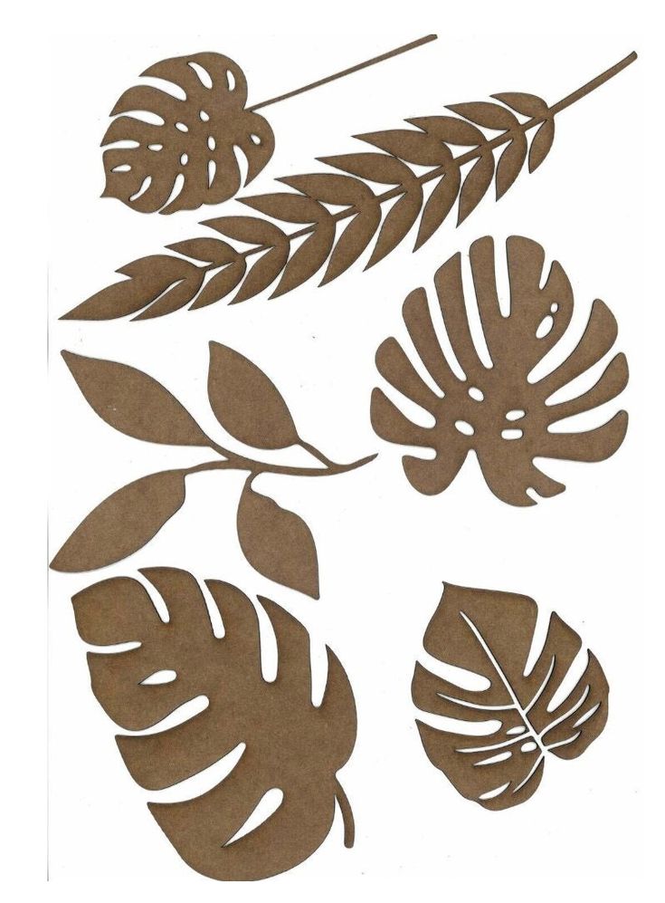 paper cut outs with leaves on them