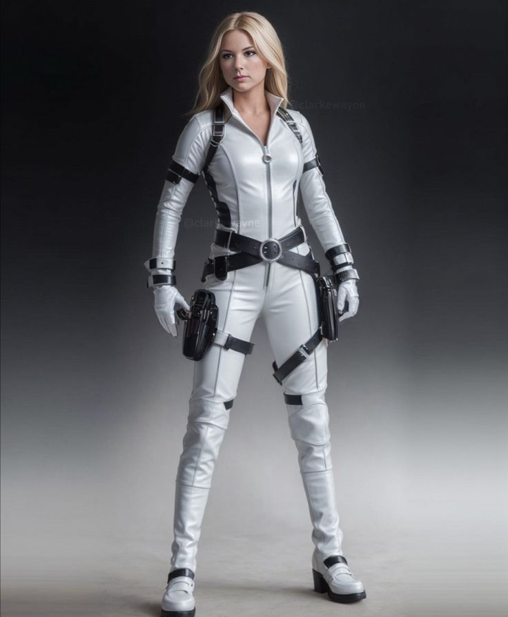 Black Widow White Suit, Futuristic Outfits, Spy Outfit, Sharon Carter, Superhero Suits, Super Suit, Avengers Superheroes, Super Hero Outfits, Marvel Posters