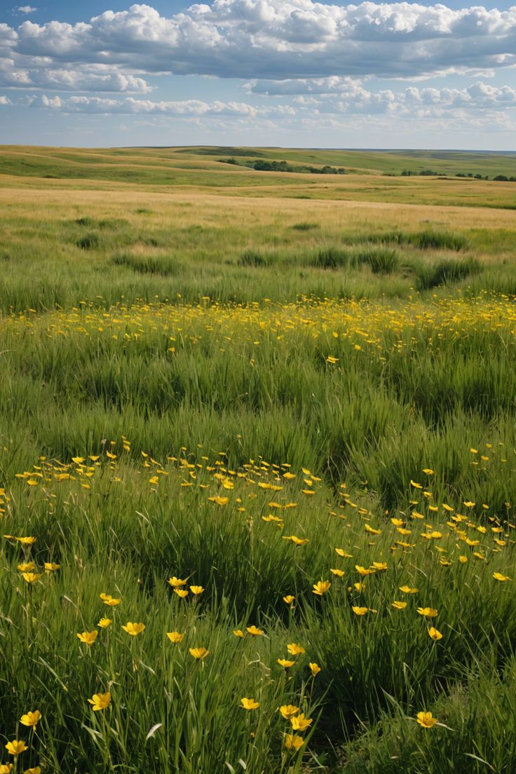 Step into the Wild: Adventures in the Tallgrass Prairie National Preserve Prairie Landscape Photography, Grass Reference, Rolling Hills Painting, Tall Grass Field, Rolling Hills Landscape, Kansas Prairie, Texas Prairie, Prairie Aesthetic, Tallgrass Prairie National Preserve