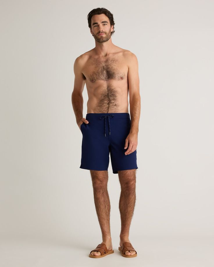 Our Italian Boardshort is the ultimate summer essential for the active man. Made from quick-drying, sun screen and oil resistant material, this swim trunk offers UPF50 protection for all-day wear. The Italian fabrication ensures durability, resisting fading, pilling, and snagging for long-lasting use. Whether you're hitting the beach, pool, or backyard BBQ, this short-lined swim trunk will keep you looking and feeling your best. Mens Beach Style, Anatomy Models, Sun Screen, Yoga Workouts, Andy Murray, Easy Yoga Workouts, Summer Fashion Beach, Silk Cami, Summer Essential