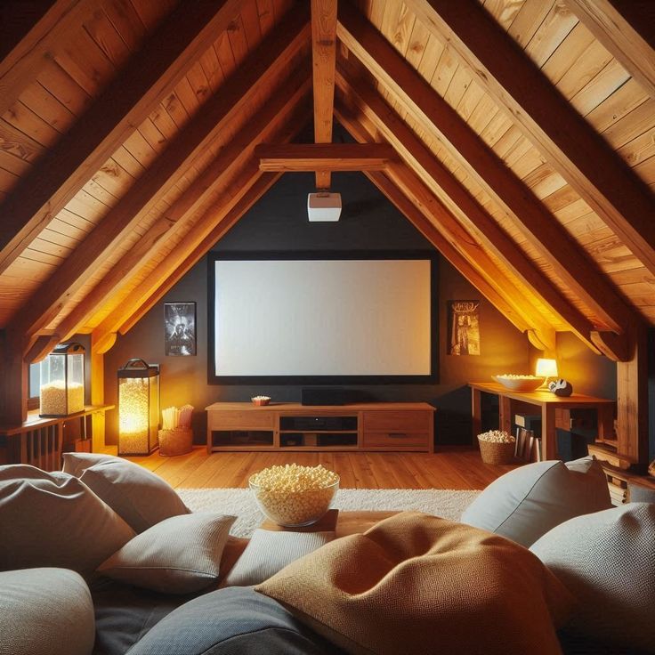 a living room filled with furniture and a flat screen tv mounted to the side of a wall