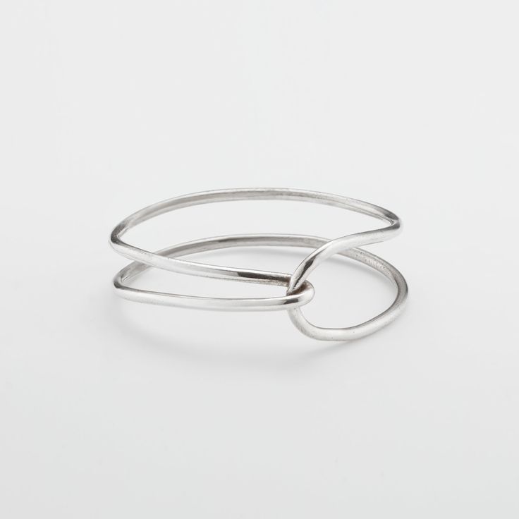 Moni Ring — Fay Andrada Fine Jewelry Double Band For Promise, Hand Forged Open Ring Jewelry For Everyday, Modern Twist Open Band Metal Ring, Handmade Open Band Jewelry For Everyday, Hand-forged Ring Jewelry For Everyday, Everyday Hand Forged Ring, Open Band Metal Ring Jewelry For Promise, Modern Twist Open Band Jewelry For Everyday, White Gold Sterling Silver Jewelry With Ring Detail