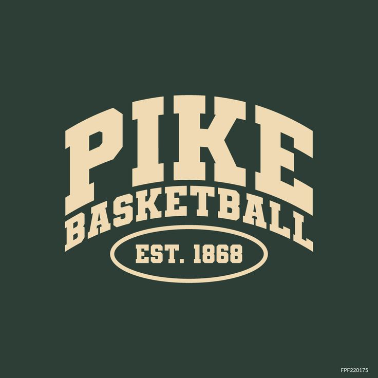 the pike basketball logo on a dark green background