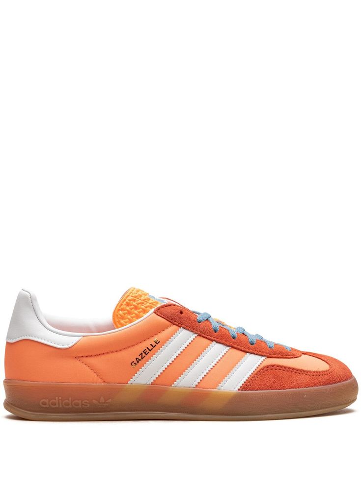 Adidas Gazelle Indoor, Custom Sneakers Diy, Orange Sneakers, Balenciaga Track, Round Logo, Balenciaga Triple S, Jewelry Outfit, Summer Beach Wear, Adidas Gazelle