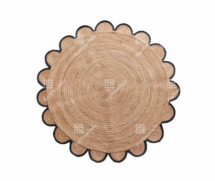 a round placemat made out of jute