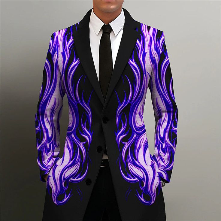 Save with code: “SAVEPIN50” - Dress to impress outfit ideas, from casual and business casual to trendy and occasion-specific styles, including spring, summer, concert, and graduation outfits, along with accessories like shoes and piercings Flame Business Abstract Men's Coat Upgrade your workwear with a touch of sophistication and style with our Flame Business Abstract Men's Coat. This versatile coat is designed to elevate your look whether you're heading to the office or going out during the fall and winter seasons. Key Features: Turndown Collar: Adds a classic and polished touch to your outfit. Long Sleeves: Provides warmth and coverage during colder weather. Available in Red, Blue, and Purple: Choose from a range of bold and trendy colors to suit your style. Available Sizes S, M, L: Ensu Tuxedo Shirt Men, Mens Outdoor Jackets, Denim Shirt Men, Flame Design, Basic Hoodie, Trench Coat Men, Linen Shirt Men, Polyester Jacket, Winter Fabric