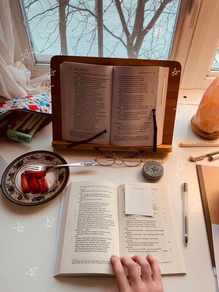 an open book sitting on top of a table