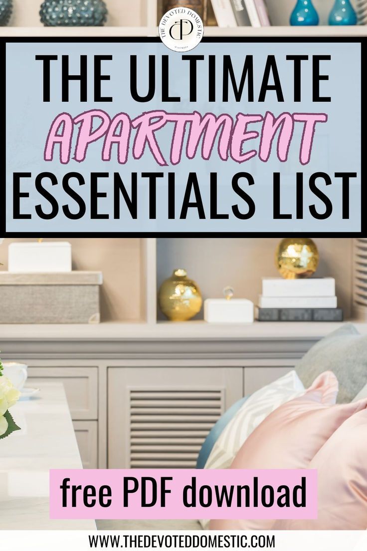 OMG, i wish i read this ultimate apartment essentials list sooner! i didn't know what to bring to my first apartment at ALL and i ended up forgetting so many must haves! but this guide comes with a free downloadable PDF, so that you can check off everything! Furniture For First Apartment, New Apartment Essentials List, List Of Apartment Essentials, Everything You Need For Your First Apartment, Apartment Furniture List, Studio Apartment Must Haves, List For New Apartment, First Home Must Haves, Apartment Must Haves List