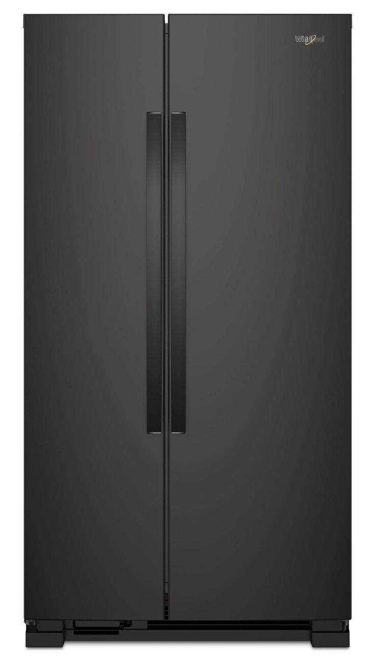 Purposefully-designed storage spaces help you fit and find it all. Get increased loading flexibility with adjustable gallon door bins. LED lights keep food looking as good as it tastes while electronic controls make it easy to adjust your refrigerator whenever it's needed. Whirlpool 25.1-cu ft Side-by-Side Refrigerator (Black) | WRS315SNHB Black Refrigerator Kitchen, Black Fridge Kitchen, Black Kitchen Appliances, Moody Rooms, Black Fridge, Black Fridges, Refrigerator Black, Tall Fridge, Black Refrigerator