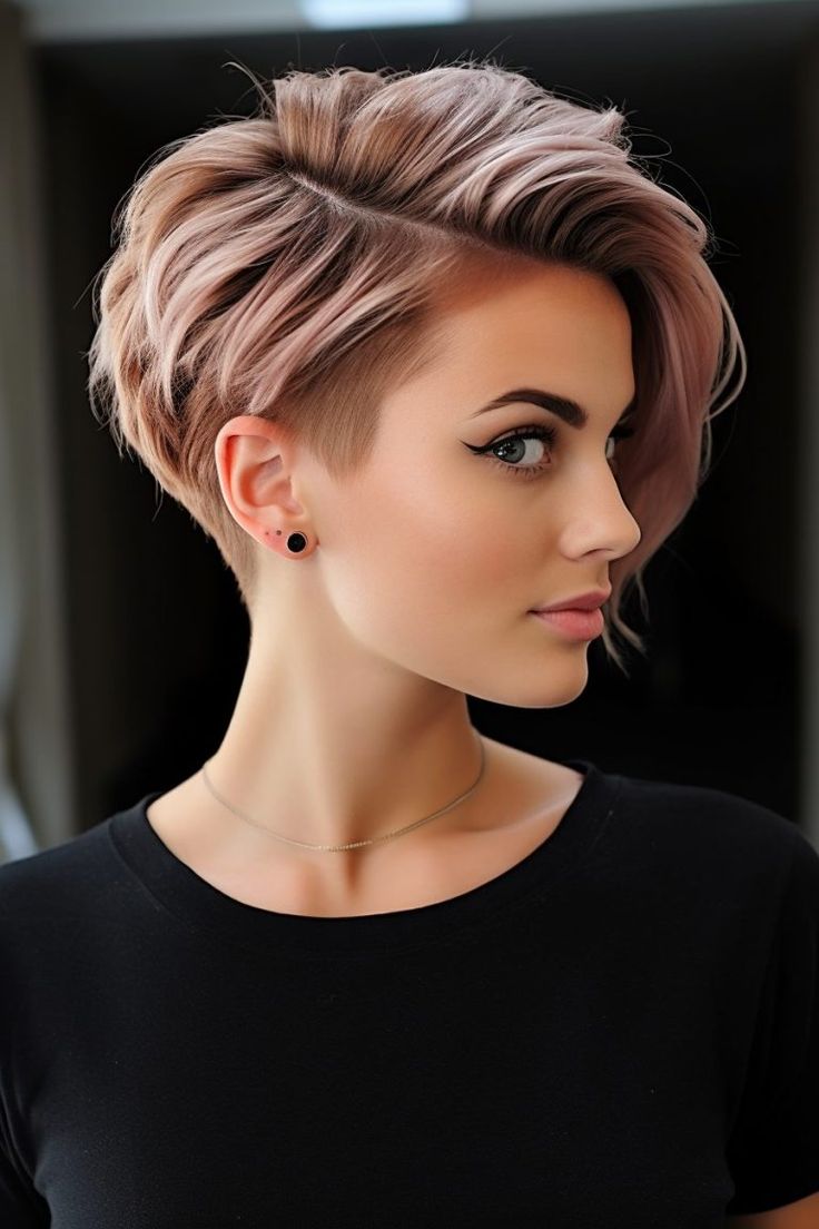 World of 60 Edgy short pixie cuts Female Pompadour Short, Pixie Haircut Thick Straight Hair, Shaved Sideburns Women, Κούρεμα Bob, Longer Pixie Haircut, Kadeřnické Trendy, Short Hair Images, Short Hair Pixie Cuts, Messy Short Hair