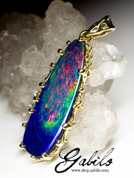 Doublet Opal 18K Gold Pendant code 10125 by Gabilo | Amazing Natural Organic Doublet of Australian Opal Gemstone Necklace Fine Jewelry Opal Cabochon Yellow Gold Jewelry, Yellow Gold Opal Cabochon Jewelry, Elegant Opal Jewelry With Large Pendant, Yellow Gold Opal Oval Pendant Jewelry, Gold Ethiopian Opal Cabochon Jewelry, Opal Gemstone Pendant Jewelry, Opal Large Pendant Jewelry, Meteorite Pendant, Opal Ring Gold