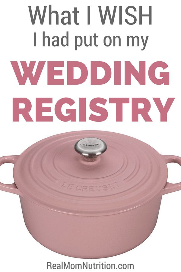 a pink pot with the words what i wish i had put on my wedding registry