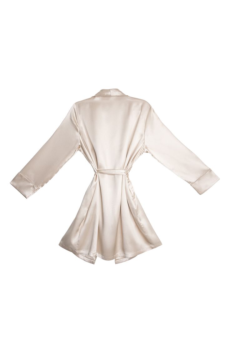 Sultry and luxuriously soft silk means indulgent comfort in this dream-worthy robe that's gentle on the skin thanks to hypoallergenic properties. 35" length Shawl collar Removable tie belt Lined 100% mulberry silk Machine wash, dry flat Imported OEKO-TEX®–certified materials free of harmful substances Silk Loungewear, Silk Sleep Mask, Pamper Yourself, Silk Robe, Summer Feeling, New Years Sales, Beauty Expert, Champagne Color, Independent Designers Fashion