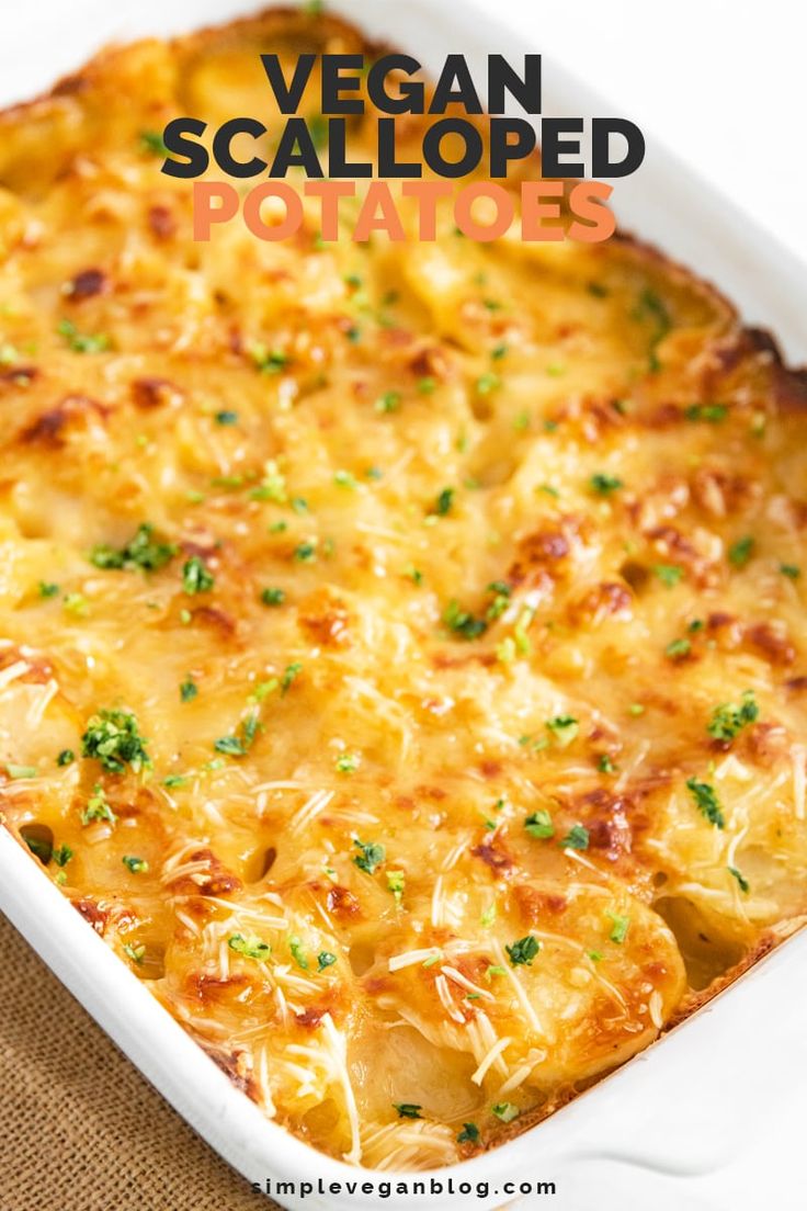 a casserole dish with cheese and parsley on top