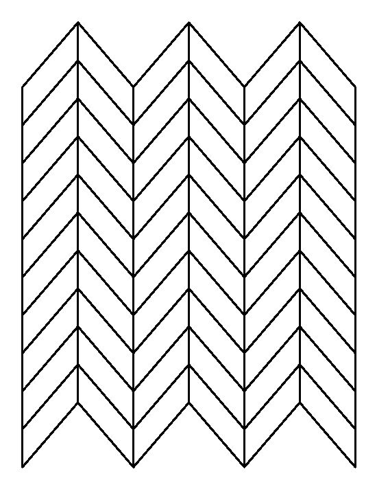 a line drawing of several rows of chevroned lines, each with different widths