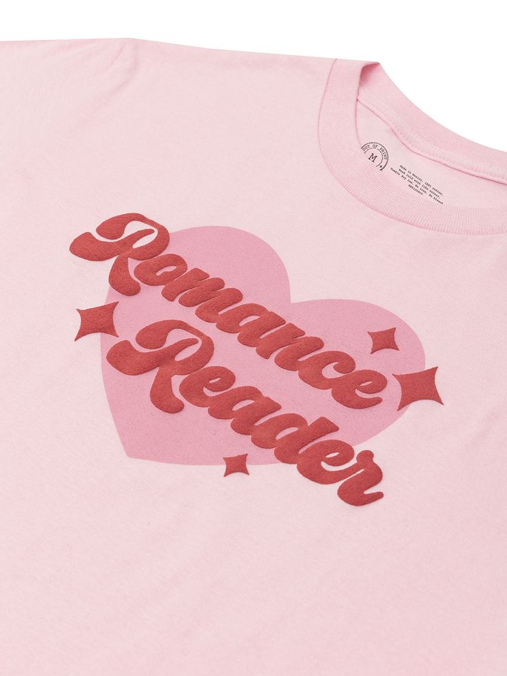 For every Romance Reader who knows that falling in love is just a chapter away! Product Details 100% heavyweight cotton tee Color: light pink Designed by Brittany Paige This tee uses puff ink in the graphic to add dimension to the design. Size & Fit Available in S-3XL Cute Tshirt Designs Graphic Tees, Merch Design Ideas, Puff Htv, Graphic Design Tees, Etsy Shirts, Tshirt Printing Business, Valentines Shirts, Hand Lettering Logo, Love Tshirt