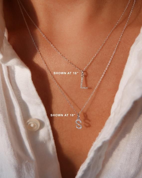 14k solid gold & diamond initial pendant on a dainty 1.1mm cable chain. Listing is for one (1) individual chain and one (1) diamond letter pendant.CONTENTSChain:-Material: 14k solid gold   • Yellow Gold   • White Gold    • Rose Gold-Chain is 1.1mm width with a spring clasp-Available in 16" or 18"Diamond Initial Pendant:-Size: 7x8mm-Diamond carat weight: Approx. 0.08-Diamond quality: VS☆ Made to Order in Los Angeles☆ All personalize jewelry is FINAL SALE☆ Comes gift ready in our signature bla Cable Chain Pendant Initial Necklace Gift, Sterling Silver Charm Necklace With Cable Chain For Anniversary, Sterling Silver Cable Chain Charm Necklace For Anniversary, Diamond Initial Necklace For Gift, Fine Jewelry Style, Diamond Initial Necklace For Gift, Diamond Initial Necklace Fine Jewelry For Gifts, Silver Diamond Initial Necklace For Gift, Fine Jewelry Diamond Initial Necklace As Gift, Sterling Silver Initial Pendant Necklace With Delicate Chain