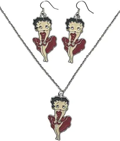 Classic Cartoon Betty Character Figure Charm Pendant Necklaces And Earrings Set Charm Pendant Necklace, Classic Cartoons, Betty Boop, Earrings Set, Charm Pendant, Pendant Necklaces, Earring Set, Jewelry Sets, For Free