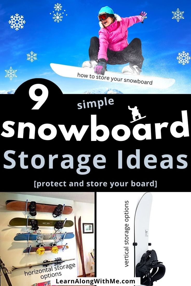 Wondering where and how to store your snowboard. This article features a list of 9 snowboard storage ideas including ideas on how to store your board vertically on the wall and horizontal options too.
There are racks for single boards or options if you need to store several boards (such as with a family of snowboarders). 

Will one of these ideas work for you?

#snowboardstorage  #snowboardstorageideas  #garagestorage  #garageorganization Snowboard Storage Ideas, Bike Storage Ideas, Storage Ideas For Garage, Snowboard Storage, Bike Storage Garage, Garage Storage Ideas, Garage Storage Solutions, Fall Cleaning, Organize Declutter