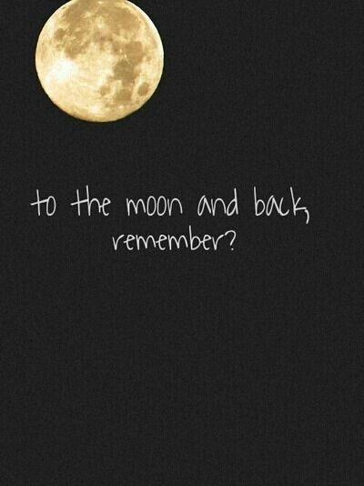 a full moon with the words to the moon and back