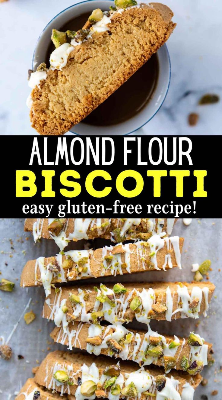 almond flour biscotti with white icing and sprinkles on top