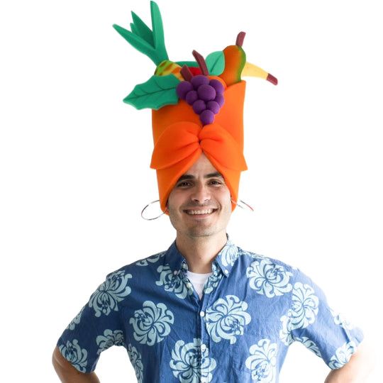 Carmen Miranda Hat - Foam Party Hats Inc Fruit Headpiece, Basket Hat, Foam Wigs, Crazy Hat Day, Foam Party, Carmen Miranda, Hat Party, Hat Day, Crazy Hats