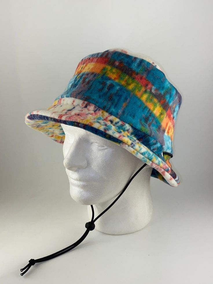 One size fits most !! Casual Adjustable Windproof Bucket Hat, Casual Windproof Hat One Size, Casual Adjustable Warm Hat, Cotton Hats For Outdoor Use, Casual Adjustable Brimmed Beanie, Casual Windproof Hat, One Size Fits Most, Multicolor Brimmed Bucket Hat For Outdoor, Multicolor Brimmed Hat For Outdoor, Multicolor Brimmed Outdoor Hat