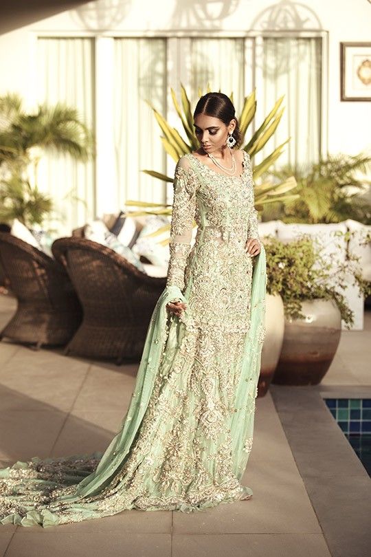 Pakistani light green dress Stardust Wedding, Silk Sharara, Raw Silk Lehenga, Lehenga Suit, Embellished Shirt, Lehenga Skirt, Festive Collection, Luxury Wear, Silk Lehenga