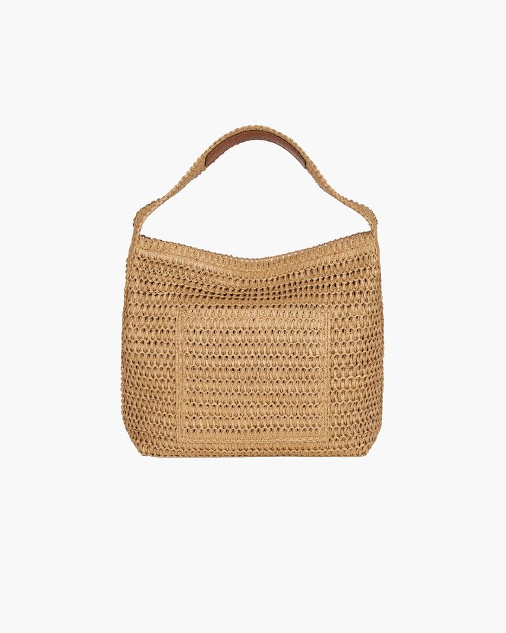 Named for the Beach Boys song describing an imaginary island, a place of relaxation that only the purest of hearts could experience. A soft hobo shoulder bag crafted of woven raffia with self-handle and zip top closure, Kokomo will compliment a relaxed yet chic summer wardrobe. The durable canvas lining adds support to the slouchy user-friendly silhouette featuring a sidewall zipper compartment and two roomy patch pockets. Kokomo stands apart from many designers’ straw bags for sale online becau Small Leather Accessories, Art Costume, Gold Sand, Beach Boys, Women's Headwear, The Beach Boys, Hobo Shoulder Bag, Woven Raffia, Straw Bags