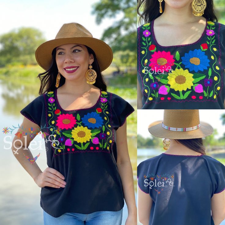 This Beautiful Mexican Blouse is full of colorful florals that are hand embroidered by Mexican Artisans in Chiapas. This blouse is beautiful and one of a kind! This blouse comes in one size which fits sizes Small and Medium. Casual Multicolor Blouse With Intricate Embroidery, Casual Multicolor Embroidered Blouse, Fitted Multicolor Floral Embroidered Top, Spring Multicolor Tops With Embroidered Border, Multicolor Tops With Embroidered Border For Spring, Casual Multicolor Embroidered Floral Top, Multicolor Short Sleeve Blouse With Floral Embroidery, Multicolor Embroidered Top For Spring Fiesta, Multicolor Embroidered Floral Print Top With Short Sleeves