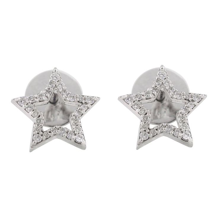 Elevate your look with these 14K white gold open star celestial stud earrings, a perfect blend of elegance and whimsy. The delicate star design captures the ethereal beauty of the night sky, offering a modern yet timeless accessory. Ideal for everyday wear or special occasions, these earrings add a touch of cosmic charm to any outfit. Handcrafted for lasting beauty.April birthstone diamond brings love, fame, success and prosperity. Designed with round cut diamonds studded between gold heart in prong setting. This beautiful handcrafted diamond huggie earrings are great birthday gift or anniversary gift or bachelorette gift for anyone on your list.   PRODUCT DETAILS :-  Material - 14K Solid White Gold Gemstone - Diamond  Diamond Weight - 0.14 ct Diamond Shape - Round Diamond Size - 1 mm Gros Star Celestial, Celestial Design, Diamond Huggie Earrings, Bachelorette Gift, April Birthstone, Bachelorette Gifts, Star Design, Diamond Stud Earrings, Great Birthday Gifts