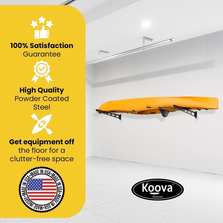 Koova's wall storage rack is an industrial strength wall storage holder that changes the game when it comes to garage organization & wall shelving. The preferred paddler's choice, our triple tier wall storage hanger is widely used as a kayak storage dock, paddle board rack & e bike surf board rack. ✓ FOR SO MUCH MORE THAN KAYAKS: Though most popularly used as a kayak storage rack or ski rack, the wall hanger can also be used to horizontally store yard tools, gardening tools, step stools, ladders, snow shovels & so much more. It really is THAT versatile of a rack. ✓ FOR INDOOR OR OUTDOOR STORAGE: Unlike other utility racks with rail arms, Koova's wall rack organizer is made out of super strength corrosion-resistant steel reinforced with a powder-coated matte black finish. Use it as a hangin Paddle Board Rack, Surf Board Rack, Paddleboard Rack, Organization Wall, Kayak Storage Rack, Snow Shovels, Double Kayak, Ski Rack, Board Rack